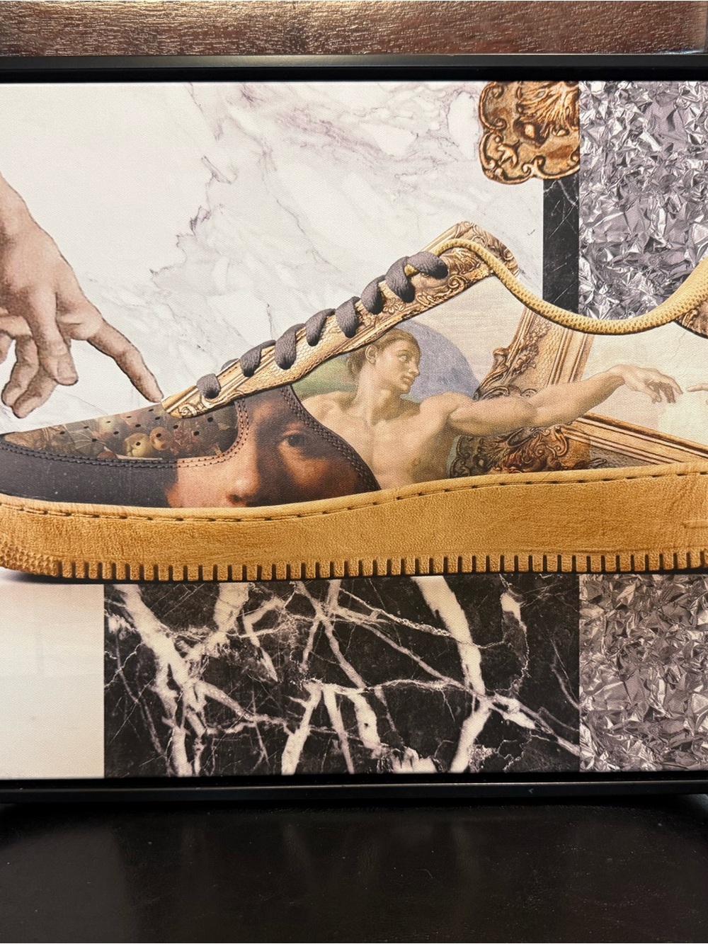 Nike Wall Art Print in Brown, Black, Gold
